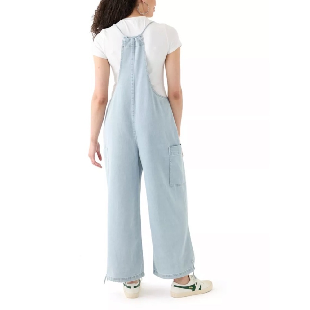 Vanilla Star Sky Blue Women's Denim Wide Leg Overalls | Jumpsuit - Picture 2 of 9